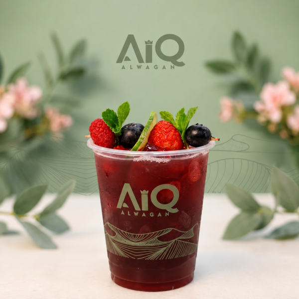 Refreshing berry iced drink with mint
