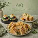 Café menu display with sandwiches Café menu display with sandwiches